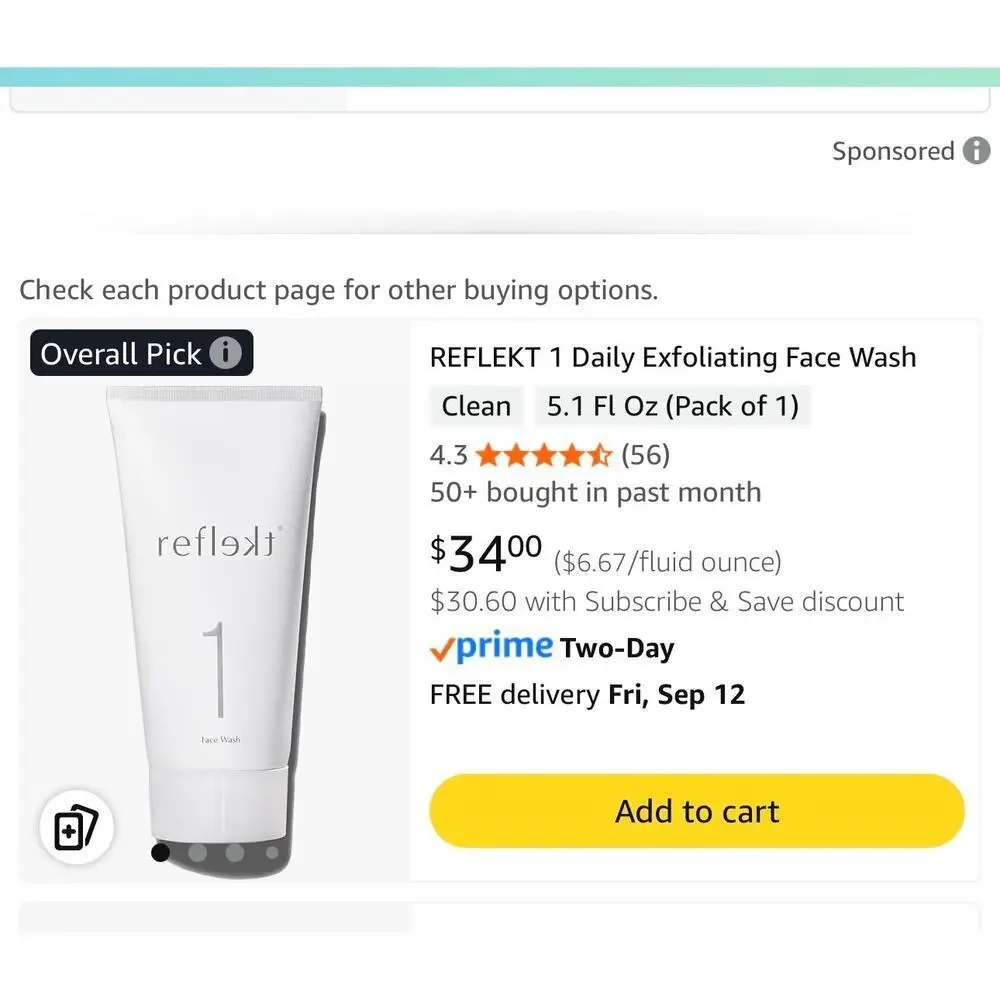 NWT Reflekt Exfoliating Face Wash